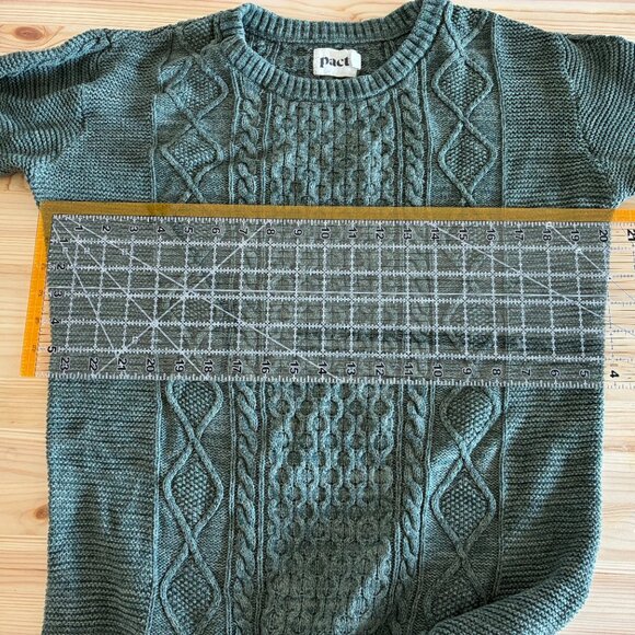 PACT | Green | Classic Cable Knit Sweater Dress | Size M Medium - Picture 3 of 7